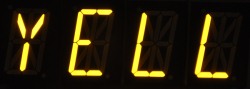 Picture of 4 digit 16 segment alphanumeric 1 inch LED display - Yellow